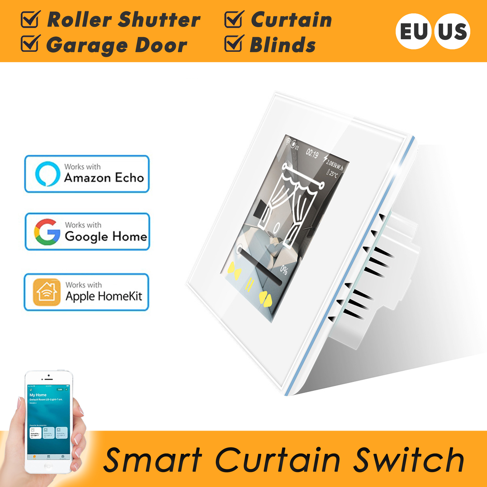 LCD WiFi Smart Curtain Switch  - Smart Home Apple avis et prix