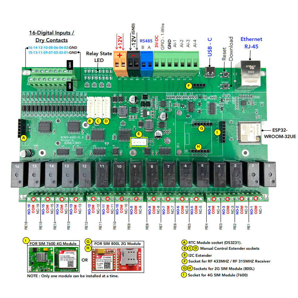 KC868-A16S ESP32 Wifi RS232 US - Smart Home Mqtt avis et prix