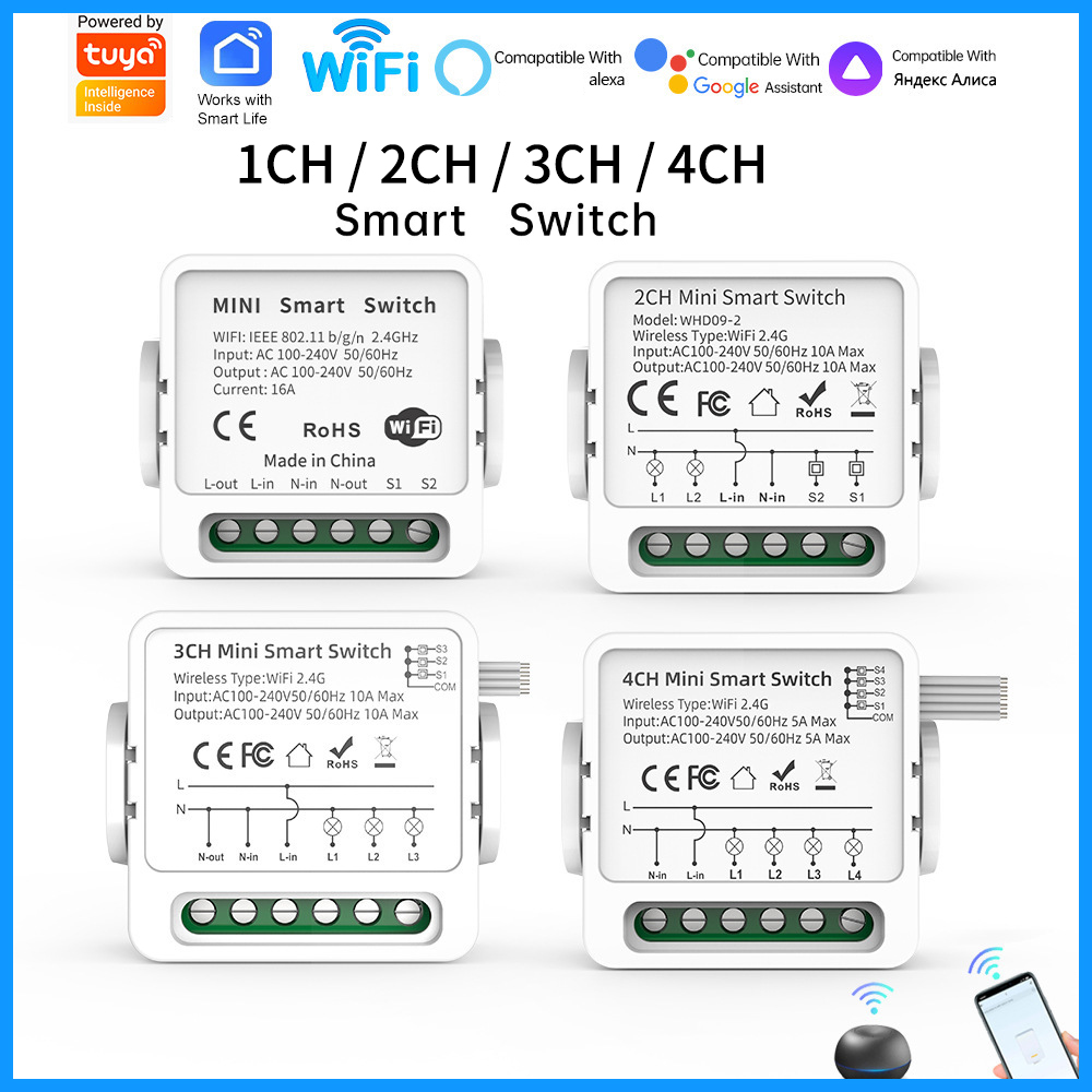 Tuya WiFi Smart Switch 1/2/3/4 - Tuya Smart Switch avis et prix