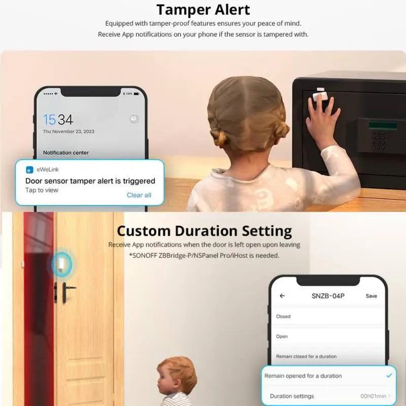 SONOFF SNZB-04P Zigbee Door Se - Smart Home Samsung avis et prix