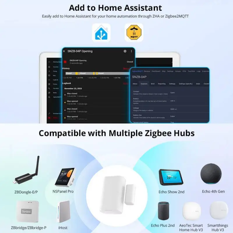 SONOFF SNZB-04P Zigbee Door Se - Smart Home Samsung avis et prix