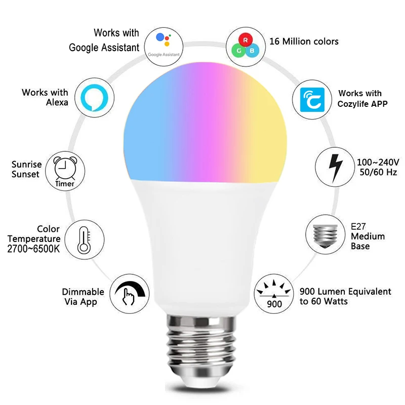 9W WiFi Homekit Light Lamp E27 - Smart Home Apple avis et prix