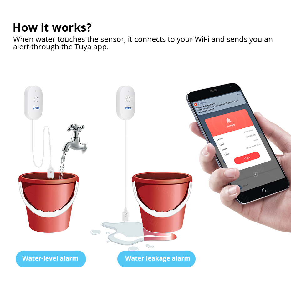 KERUI Smart  WiFi Water Sensor - Smart Home News avis et prix