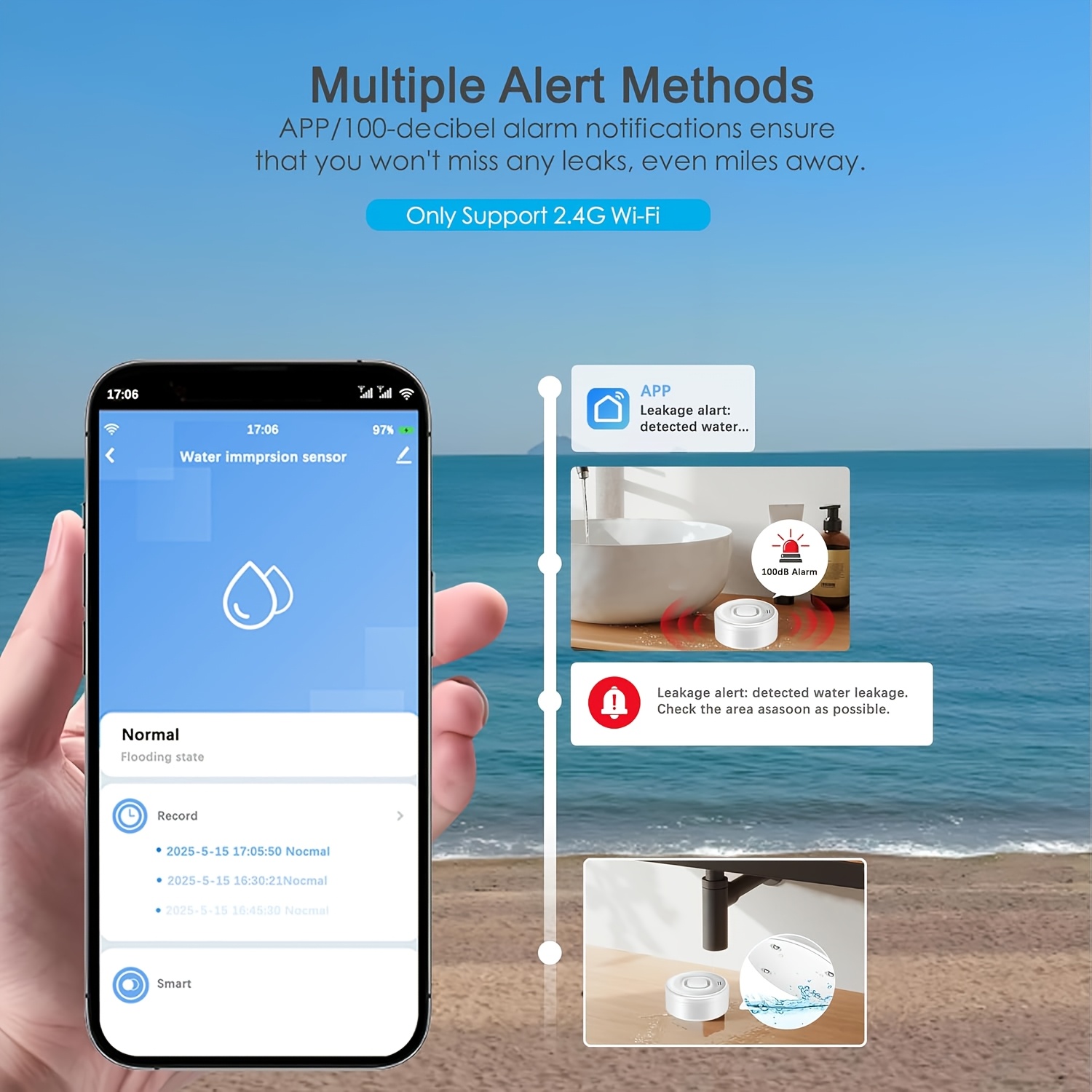 YNF Smart WiFi Water Leak Dete - Smart Home Ynf avis et prix