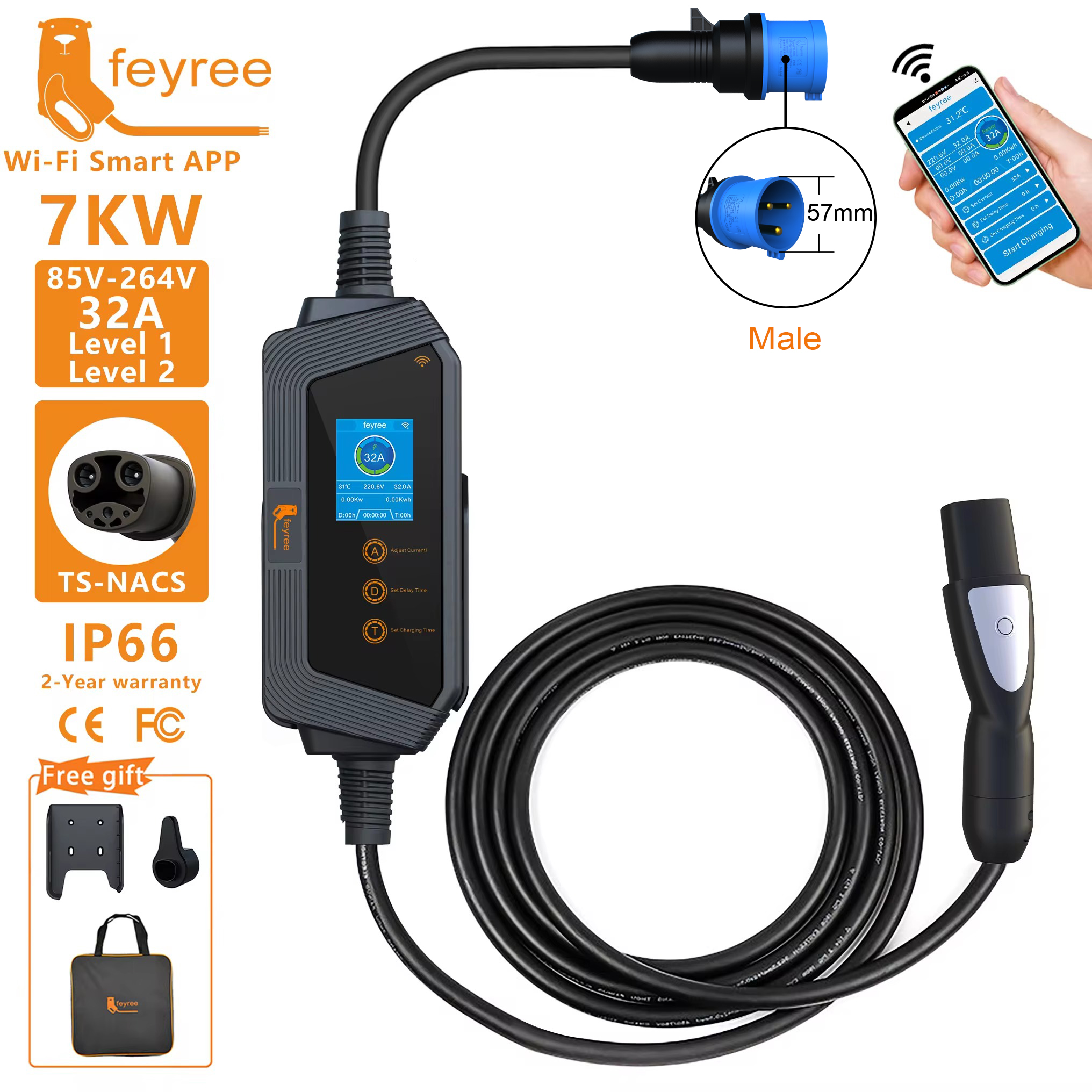 feyree Portable EV Charger wit - Smart Home For Pc avis et prix