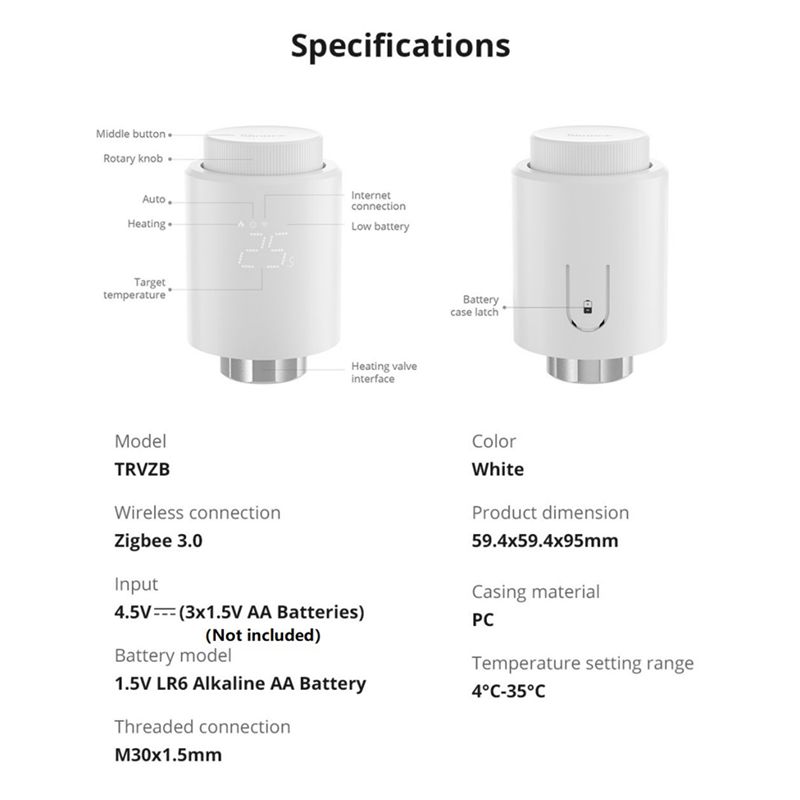 Smart Thermostatic Radiator Va - Smart Home Mqtt avis et prix